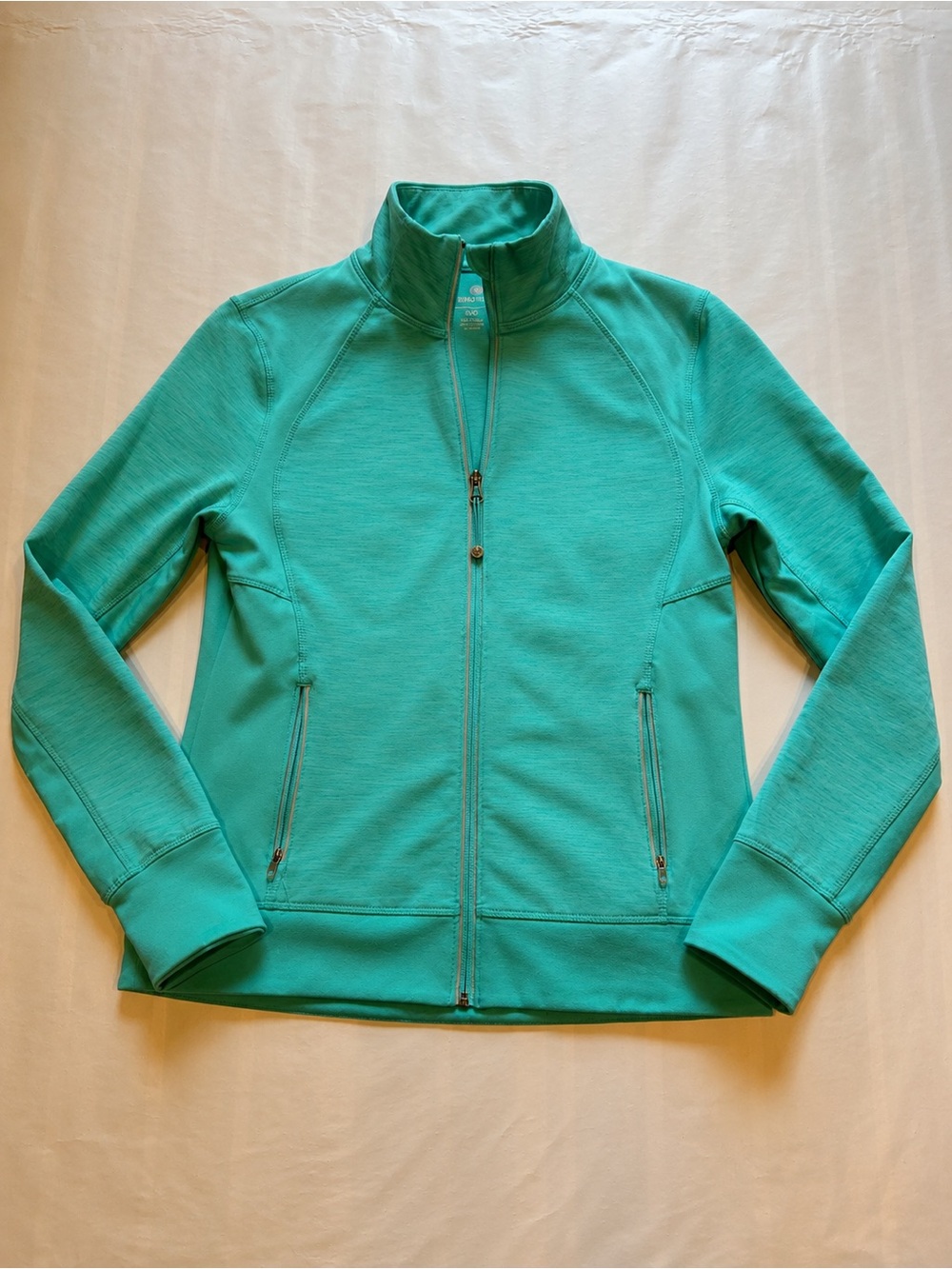 Women's Tangerine Athletic Zip-up Jacket - Jade Color - Small